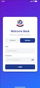 KAIMS multi-role login portal with student roll number authentication